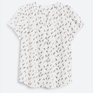 Monday Fun Linnette Split Neck Smocked Blouse White - Size 3X